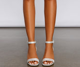 Glitzy Babe – High Heels mit Strasssteinen und Blockabsatz